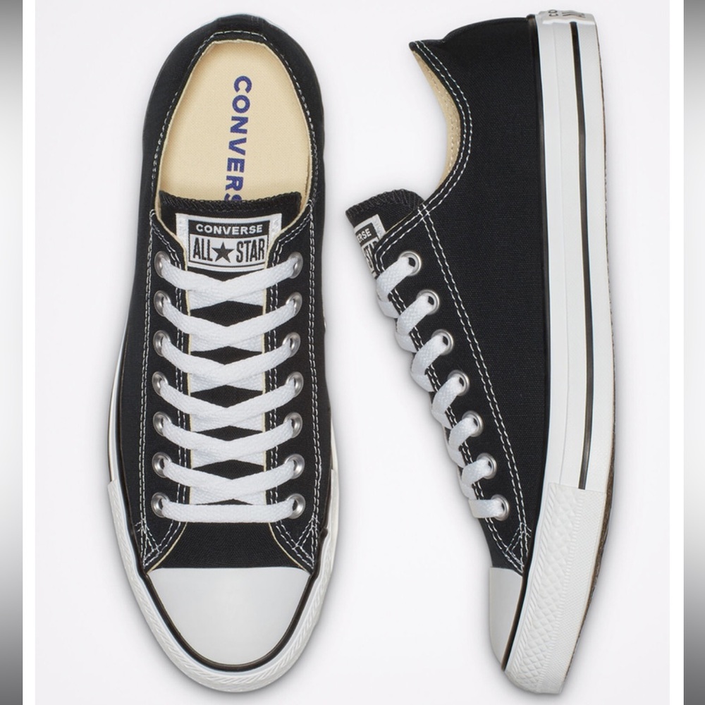 CONVERSE Chuck Taylor All Star Black Low Top Shoes, Size 6